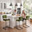 Marlow Low Back Tufted Velvet Upholstered Counter/Bar Stool with Steel Sled Frame-89351469-89351470