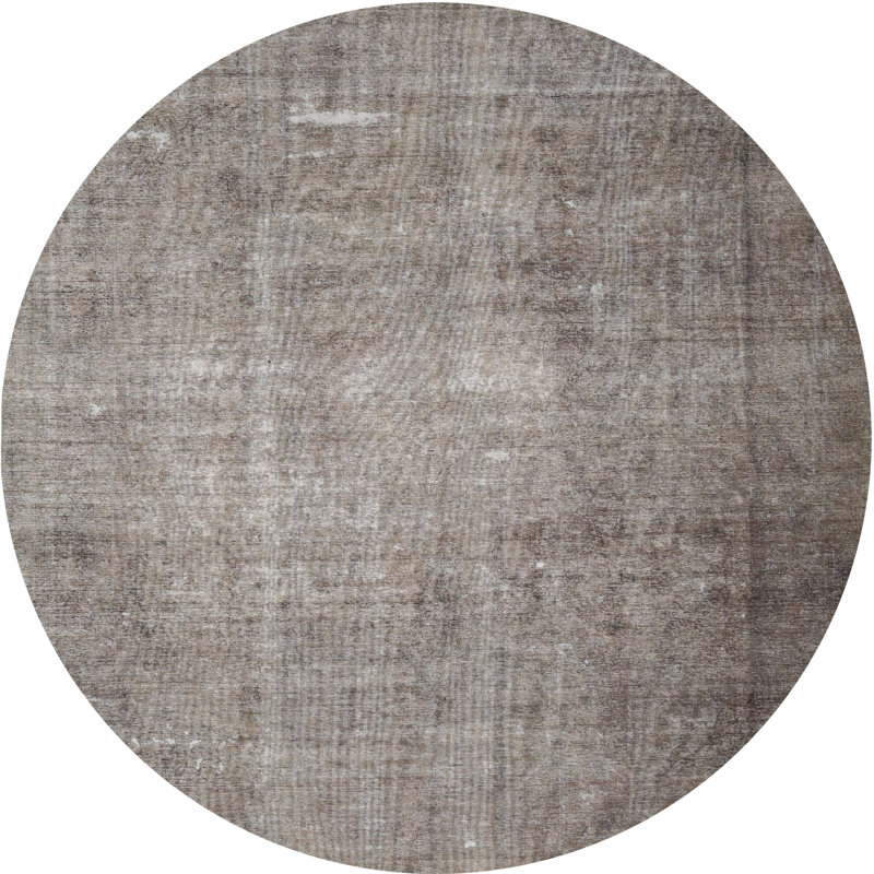 Tapis oriental multicolore tissé à la machine Oriental, Rond 5 pi