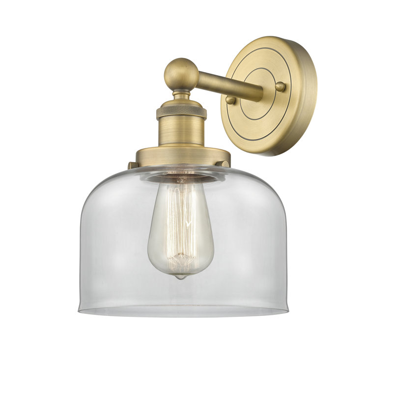 Cetronia Armed Sconce, Clear, Brushed Brass
