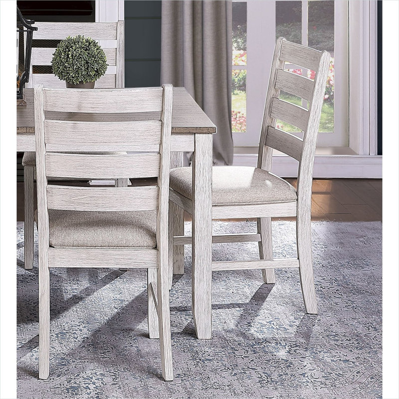 Ensemble de salle à manger décontracté 5 pièces avec table rectangulaire et 4 chaises rembourrées, finition bois bicolore