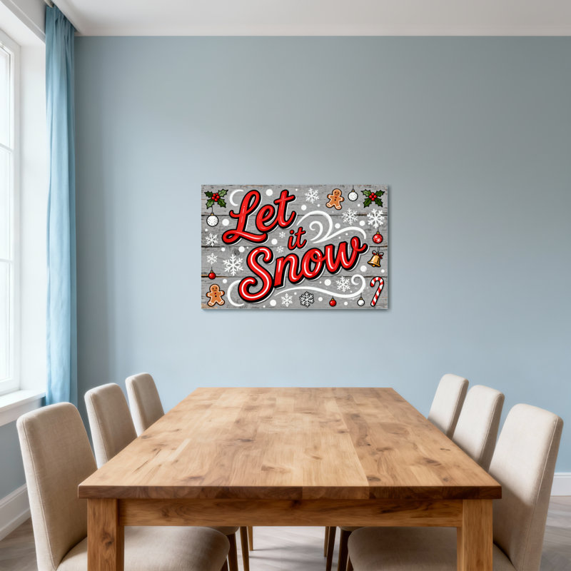 Motif de Noël «Let It Snow Christmas», H 12 po x l 18 po