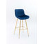 Ensemble de 2 tabourets de bar, avec tabouret de comptoir en tissu chromé et repose-pieds-677452133