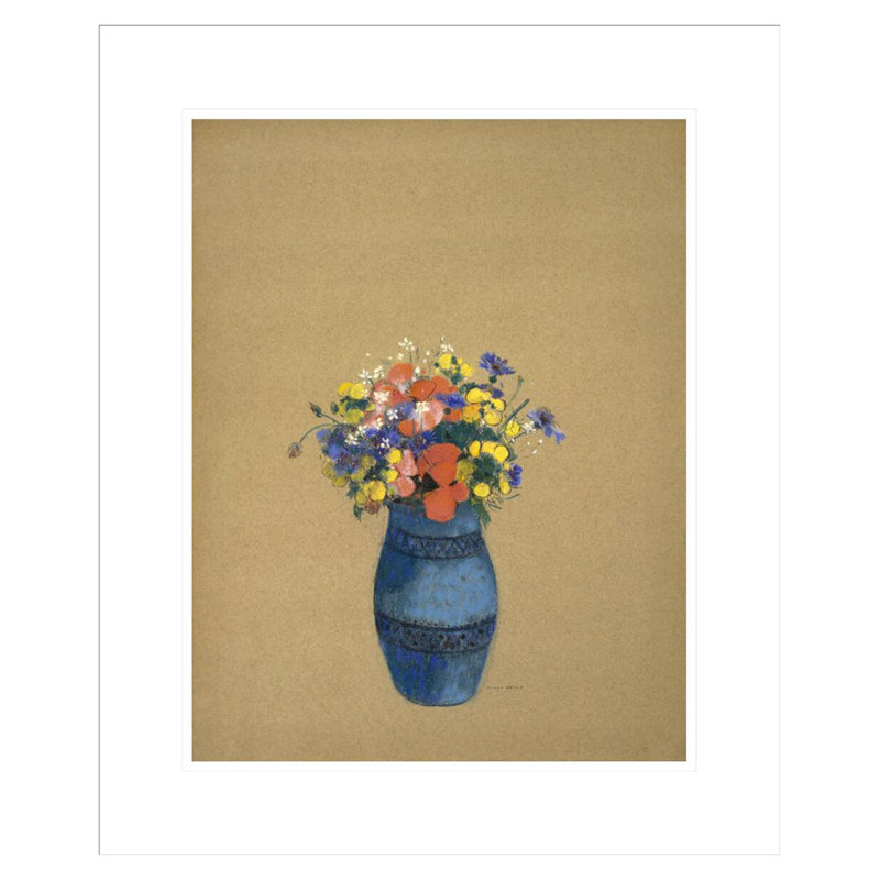 «Vase of Flowers» par Odilon Redon, impression giclée sur cadre, H 21,33 po x l 17,75 po