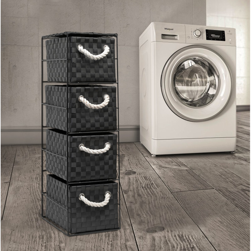Singleton Solid Wood 18cm W 4 - Drawer Chest of Drawers, Black/Black