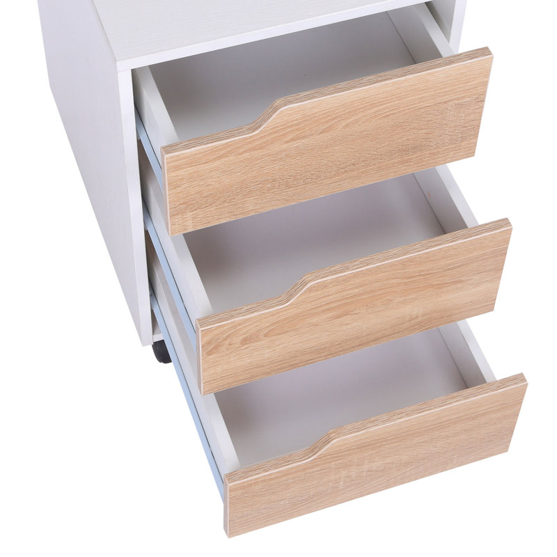 Arminas 15.75'' Wide 3 -Drawer Mobile File Cabinet, Brown