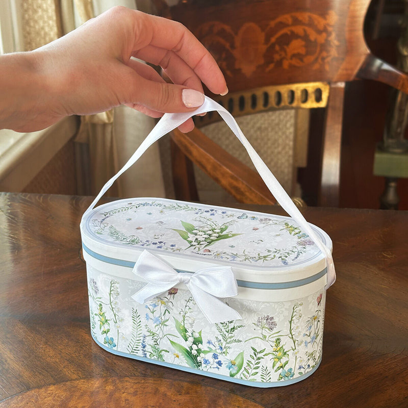 Lily of the Valley White Ceramic Floral Mug Set
