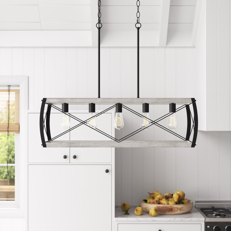 5 - Light Textured Black Kitchen Island Pendant