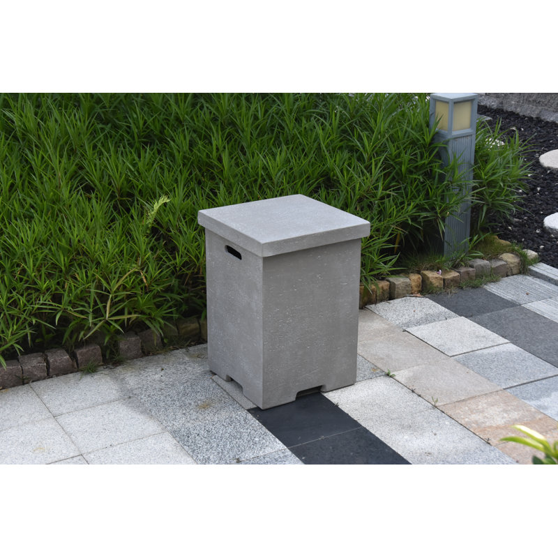 25" Light Grey Square Propane Tank Cover Holds 25 lb. Tank 
