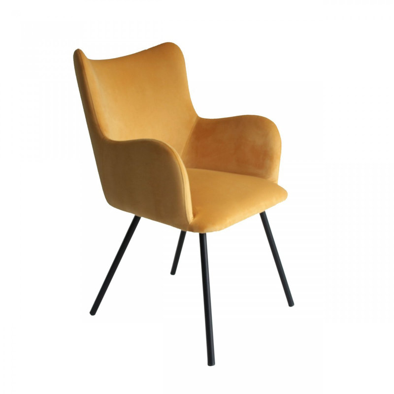 Chaise de salle à manger Curvy, Jaune