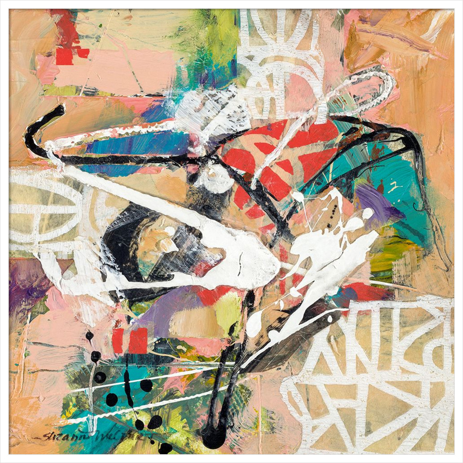 Sutter "Talk 2 Me" Print by Suzanne McCourt, 41" H x 41" W, White