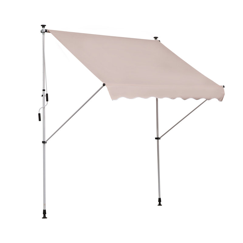 Auvent de fenêtre rétractable en polyester l 78,75 "x P 59", Gris