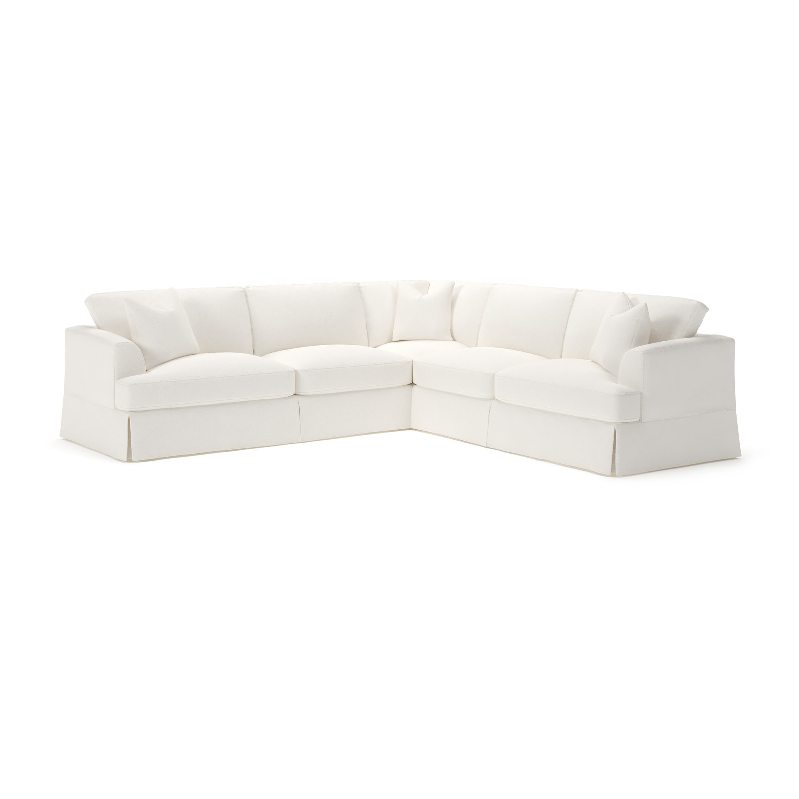 Lucia L-Sectional, Bayou Off White Canvas, Left Hand Facing