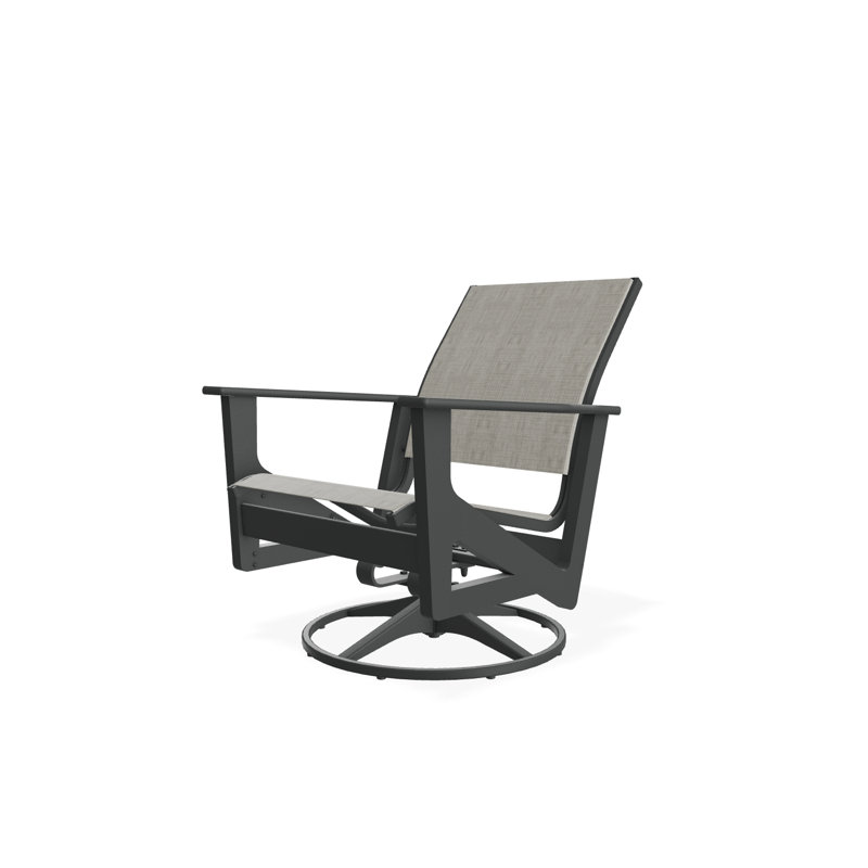Wexler Outdoor Swivel Lounge Chair, Graphite, Destiny Steel