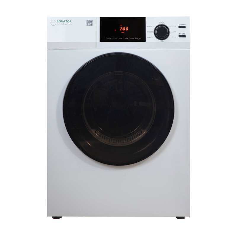 24" White Front-Load Vented Dryer with Moisture Sensing