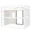 Lit mezzanine double en bois massif blanc et gris qui rehausse l'esthétique moderne de la chambre à coucher