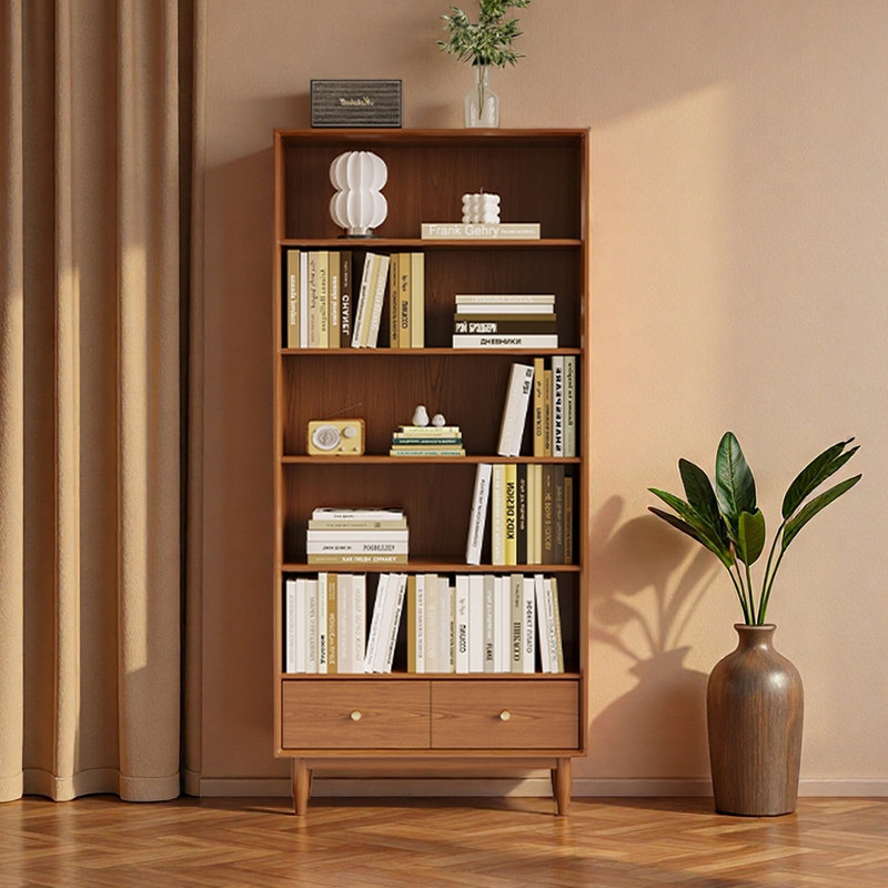 Bibliothèque populaire populaire avec rangement rétro, Brun