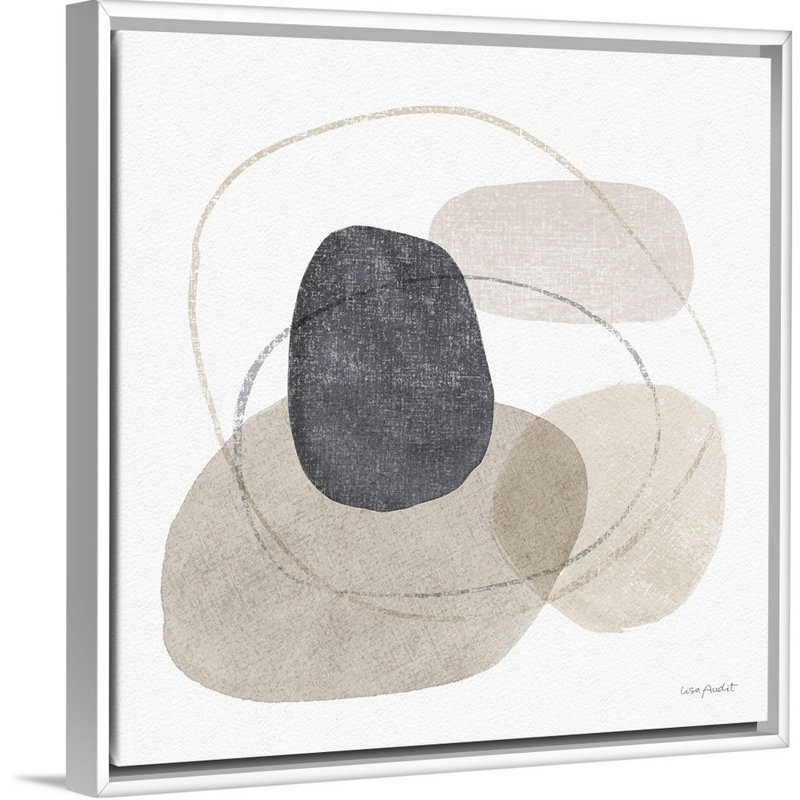 «Think Neutral 10» par Lisa Audit - Peinture sur toile, H 31,25 po x l 31,25 po, Toile avec cadre photo, Blanc
