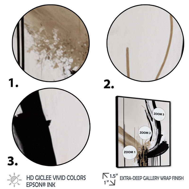 Golden Minimalist Abstract IV - impressions sur toile abstraites, H 20 po x l 12 po x P 1 po, Toile avec cadre flottant noir