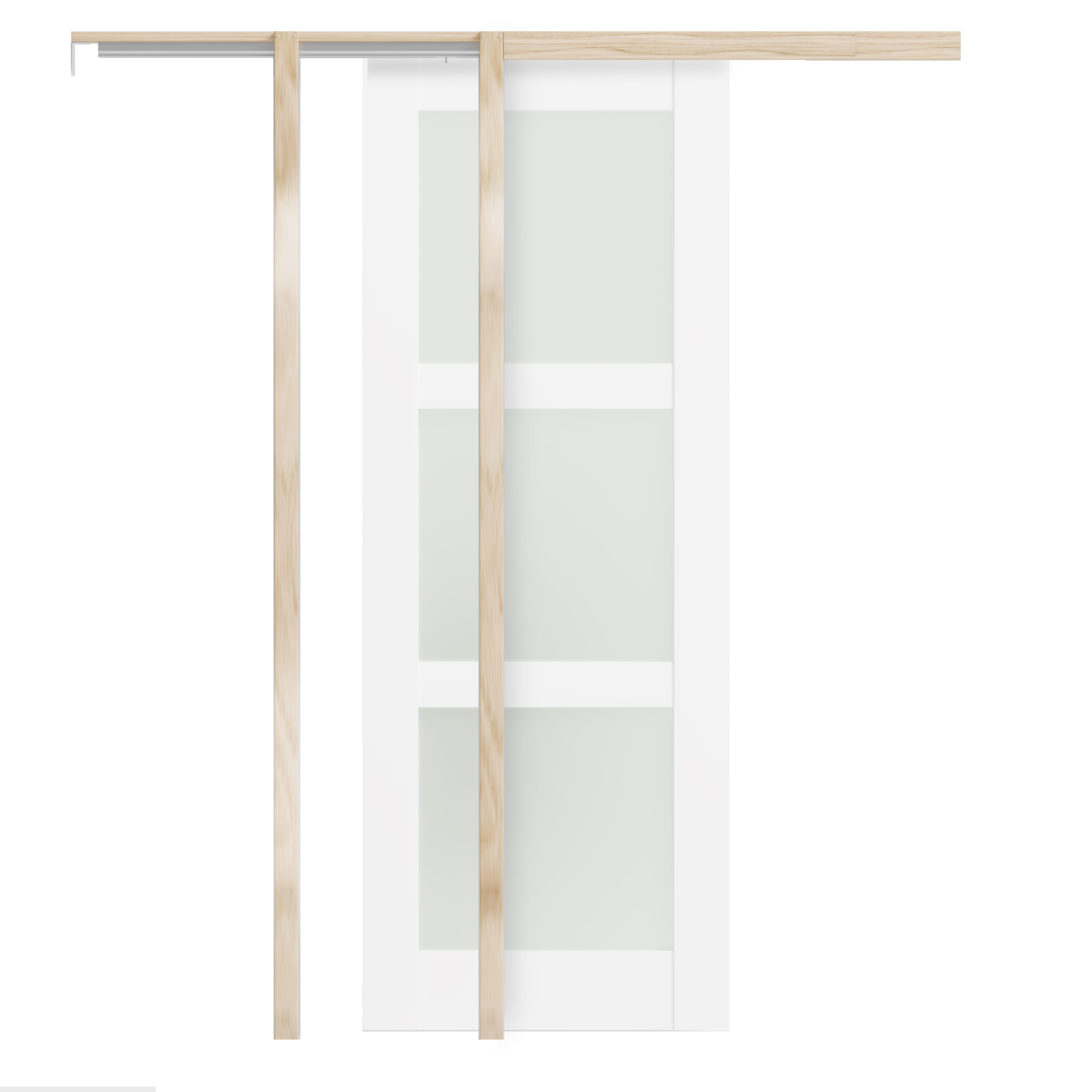 CHIC MODE 3 Lite Frosted Glass Solid Manufacture Wood Pocket Interior