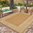 Waterproof Reversible Outdoor Area Rug 8*10ft - Lightweight Plastic Straw Mat - UV Resistant, Easy to Clean - Modern Brown Coffee - Perfect for Patio, Garden, Deck, Porch, Camping-590717920-590717925
