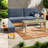 Durable Patio Tables, Hdpe 35.8 Inch Slatted Modern Outdoor Brown