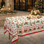 Classic Holly Berry Tablecloth, Red Ornament Pinecone Table Cloth-1713979863