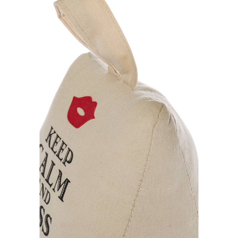 Keep Calm and Kiss Fabric Door Wedge