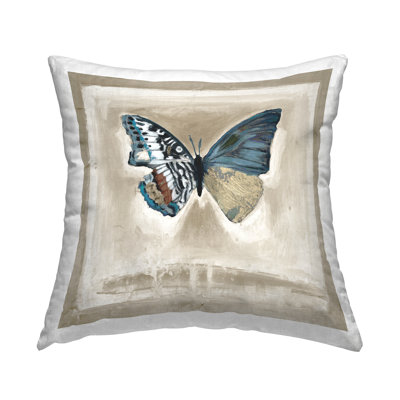 Patterned Butterfly Wings Printed Throw Pillow Design By Stacy Daguiar