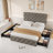 Bed Frame With Adjustable Headboard And 4 Storage Drawers, Linen Upholstered Platform Bed Frame-110095407-110095411