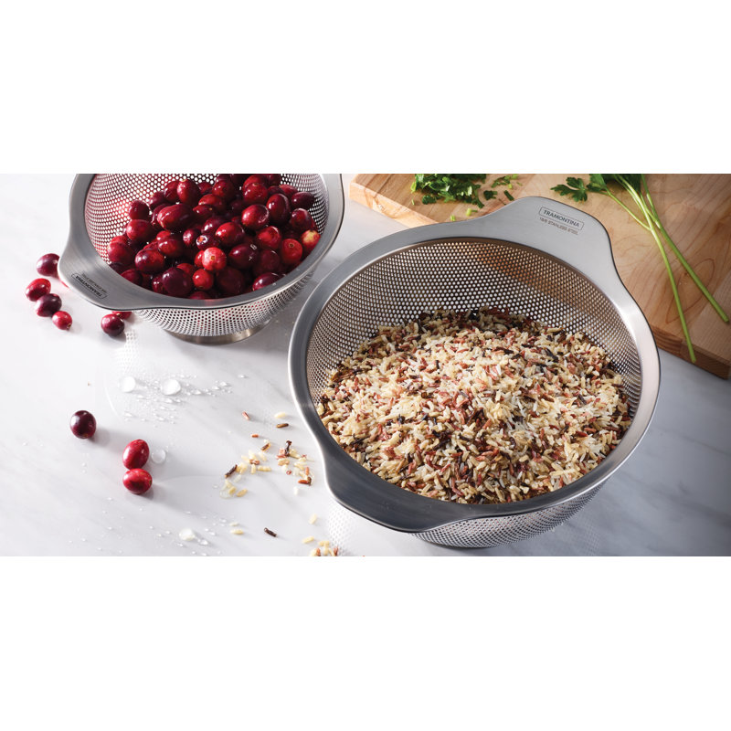 Tramontina 3-Piece Stainless Steel Micro-Perforated Colander Set