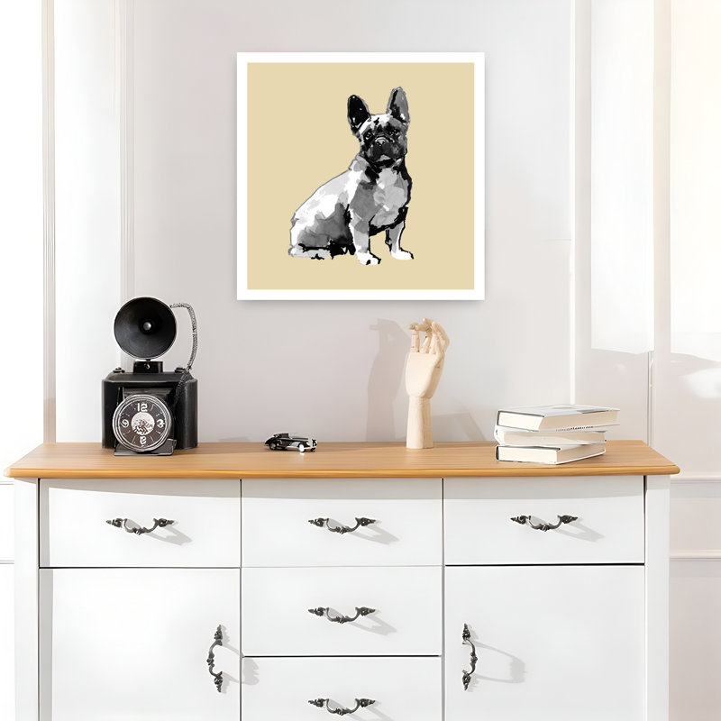 Art contemporain, chien très moderne, H 18 po x l 18 po