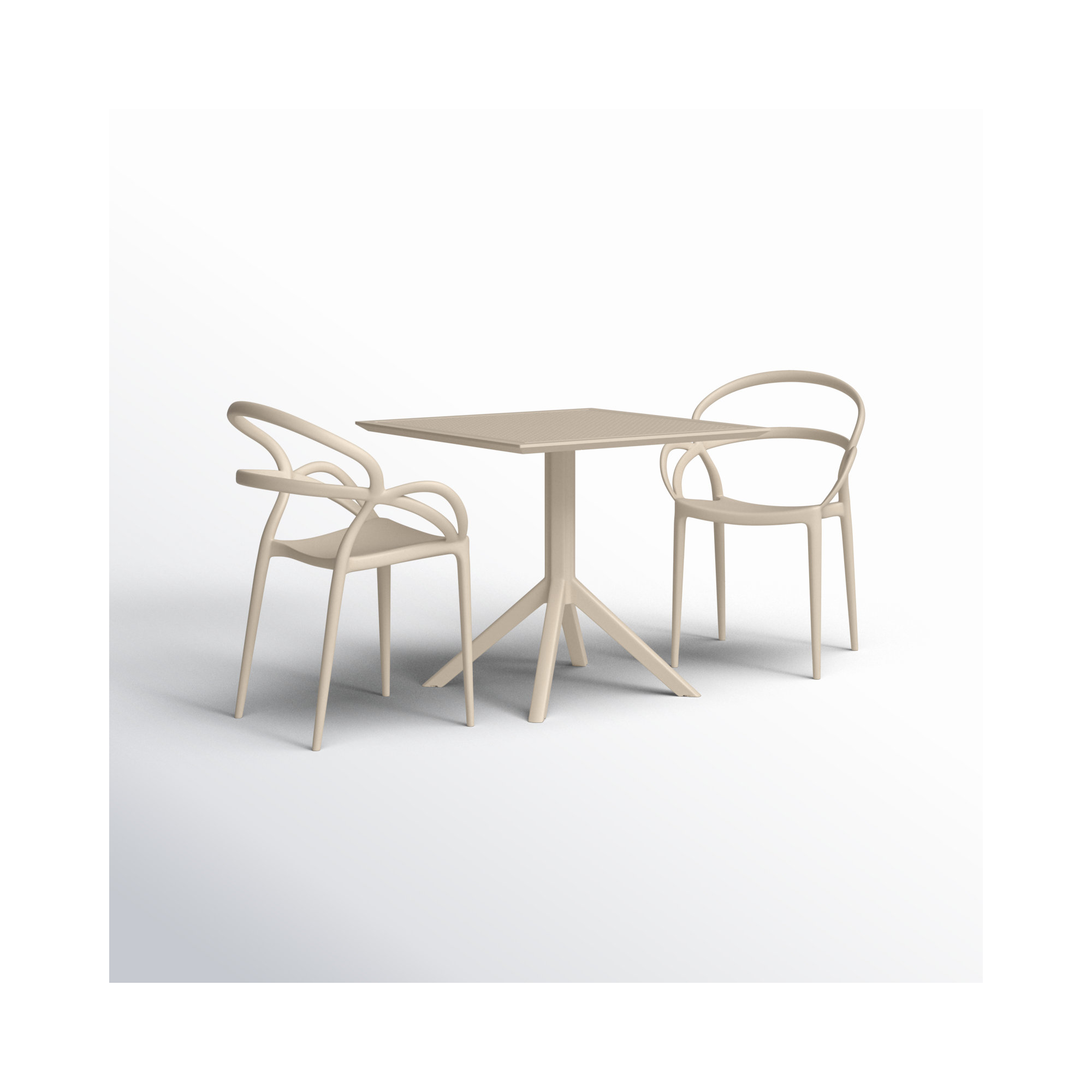 Farrah 3 Piece Bistro Set, Taupe