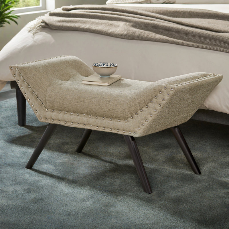 Banc rembourré Cescily, Beige