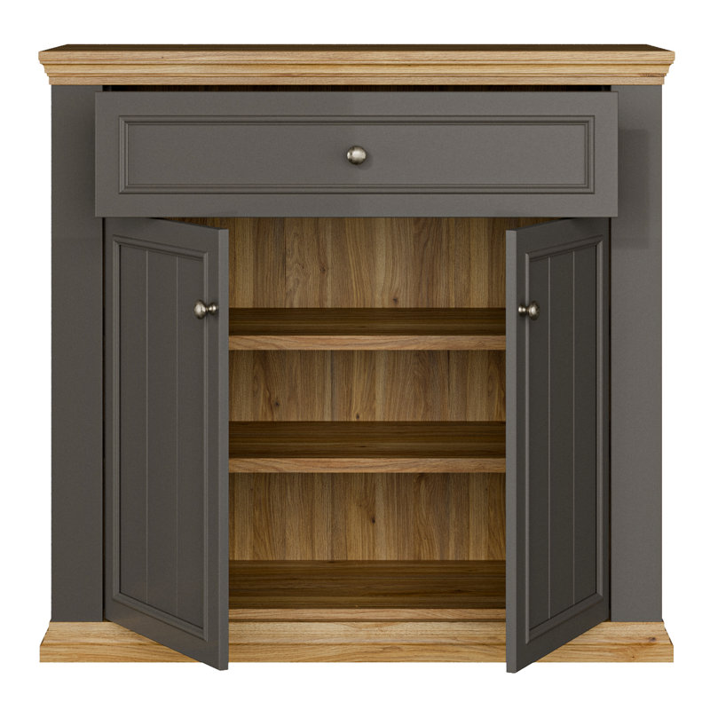 Pontypool 98.9cm Sideboard, Grey/Oak