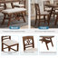 Ensemble de table de salle à manger 60 pièces en bois 60 po avec tablette de rangement et banc pour repas de cuisine élégants-131456143-131456144