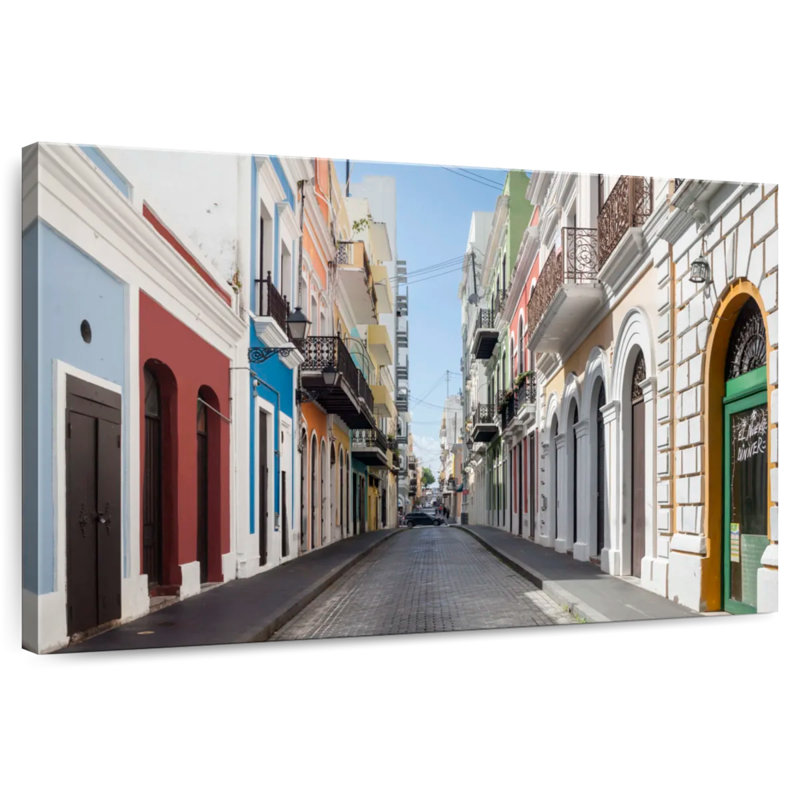 Scène de rue Ravi San Juan, H 32 po x l 48 po