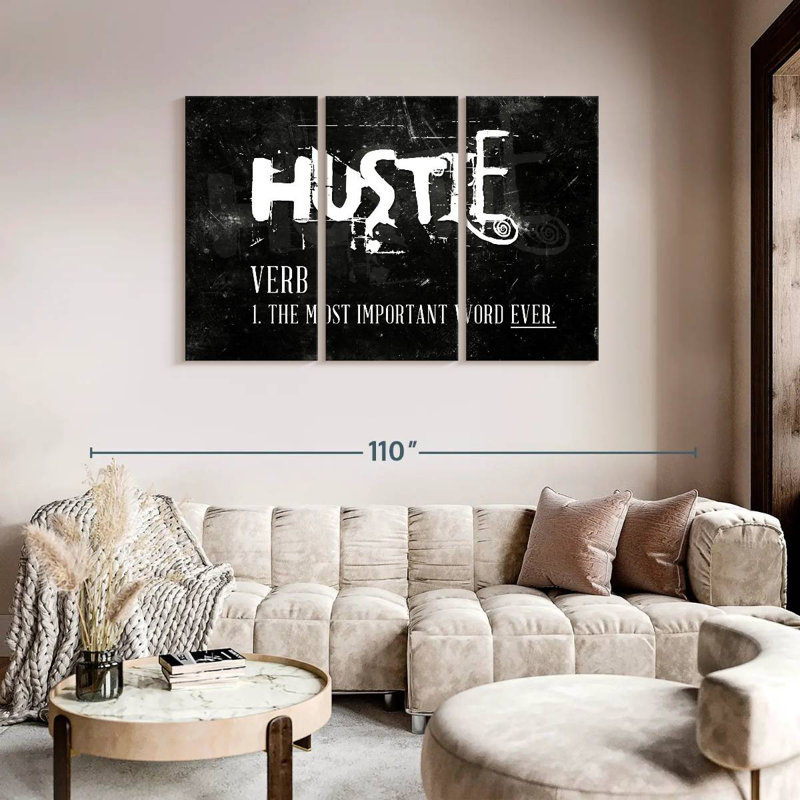 " Hustle " 3 - Pieces, 48" H x 74" W x 1.25" D