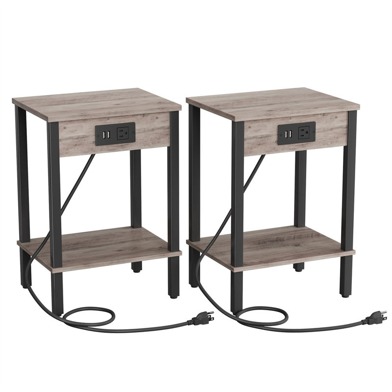 Ensemble de tables de bout Ayren, Greige / noir