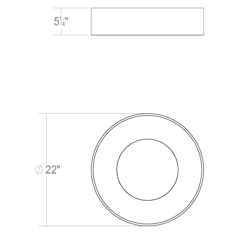 Satin White 22" Contemporary LED Drum Flush Mount