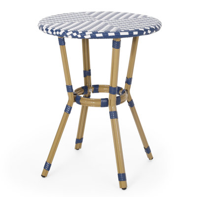 Round Metal Outdoor Bistro Table , 21.8'' in. W 21.8'' in. D