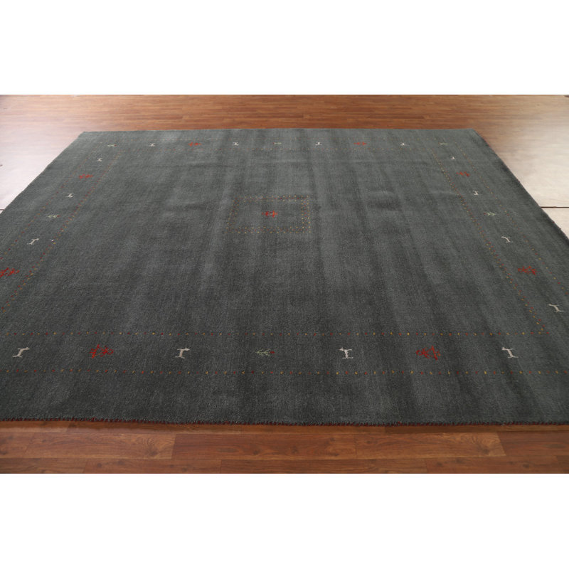 Charcoal Gabbeh Indian Area Rug 8x10