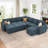 Caren Upholstered Sleeper Sectional Modular Sofa Bed With Ottoman-115354298