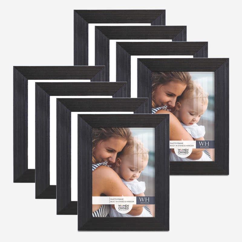 Black Wood Picture Frame - Set of 8, 3" x 5"