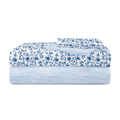 Southern Tide Botanical Floral Twin Navy Sheet Set