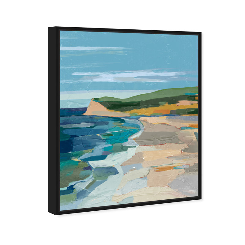 «Island Getaway II Abstract Beach Hills Coastal Blue», impression sur cadre photo, H 20 po x l 16 po x P 1,75 po
