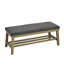 Banc de rangement rembourré en bois avec tablette inférieure de 44,4 po de largeur-59290909