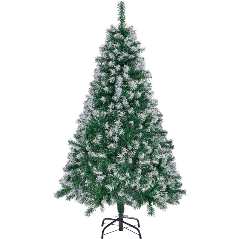 Green Spruce Flocked/Frosted Christmas Tree, 5 ft