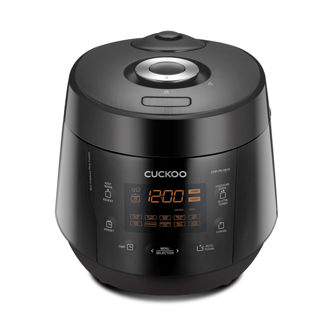CUCKOO 10-Cup (Uncooked) / 20-Cup (Cooked) Heating Pressure Rice Cooker & Warmer with Nonstick Inner Pot, 13 Menu Options, Fuzzy Logic Tech, Auto Clean (Black) CRP-PK1001S  Cuckoo Electronics