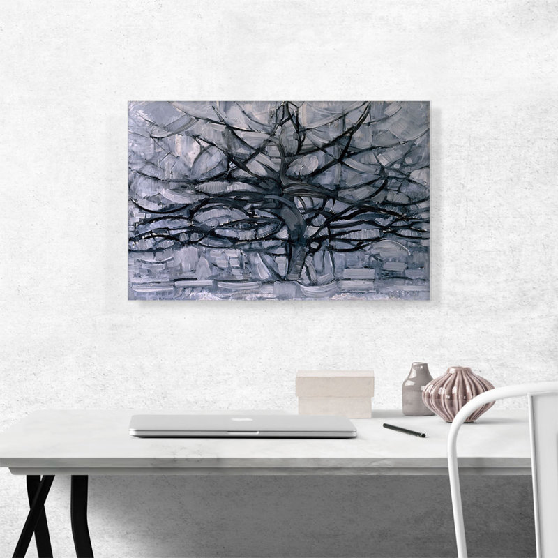 "Arbre gris" par Piet Mondrian, reproduction d'art sur toile tendue, H 18 po x l 26 po x P 1,5 po