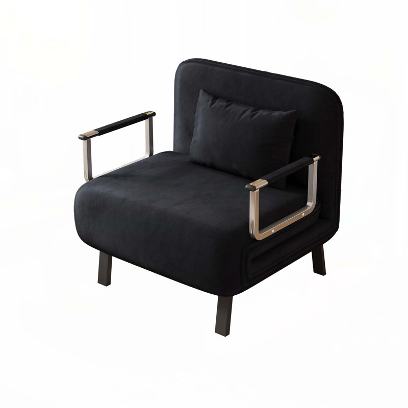 31,5? Fauteuil convertible, Velours noir